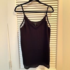 Lulus Black Tank Top with mesh V - Size Medium